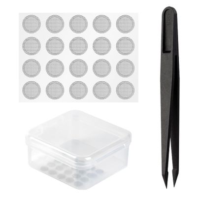 100 Pcs/Set Silver Mesh, CCZ SN20 Earbuds Dust-Proof Filter Mesh Replacement for KZ CCZ KBEAR TRI CCA IEMS, in Ear Monitor Headphones Earphone (4.0mm 4.2mm 4.5mm 4.7mm 5.0mm, 5 Sizes, 20PCS Each Size)