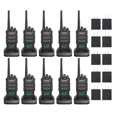Retevis RT48H(2rd Gen RT48) 2 Way Radios Long Range, Fast Charing, Hidden Display, 1500mAh, IP67 Waterproof, Type-C, VOX, FRS Professional Walkie Talkies for Bussiness Security Farm (10 Pack)