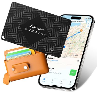 Card Tracker for Wallet, Works with Apple Find My (iOS Only) - Ultra-Slim Wallet Finder Card, Rechargeable Smart Locator Tag Like AirTag for Wallets, Bags & Luggage