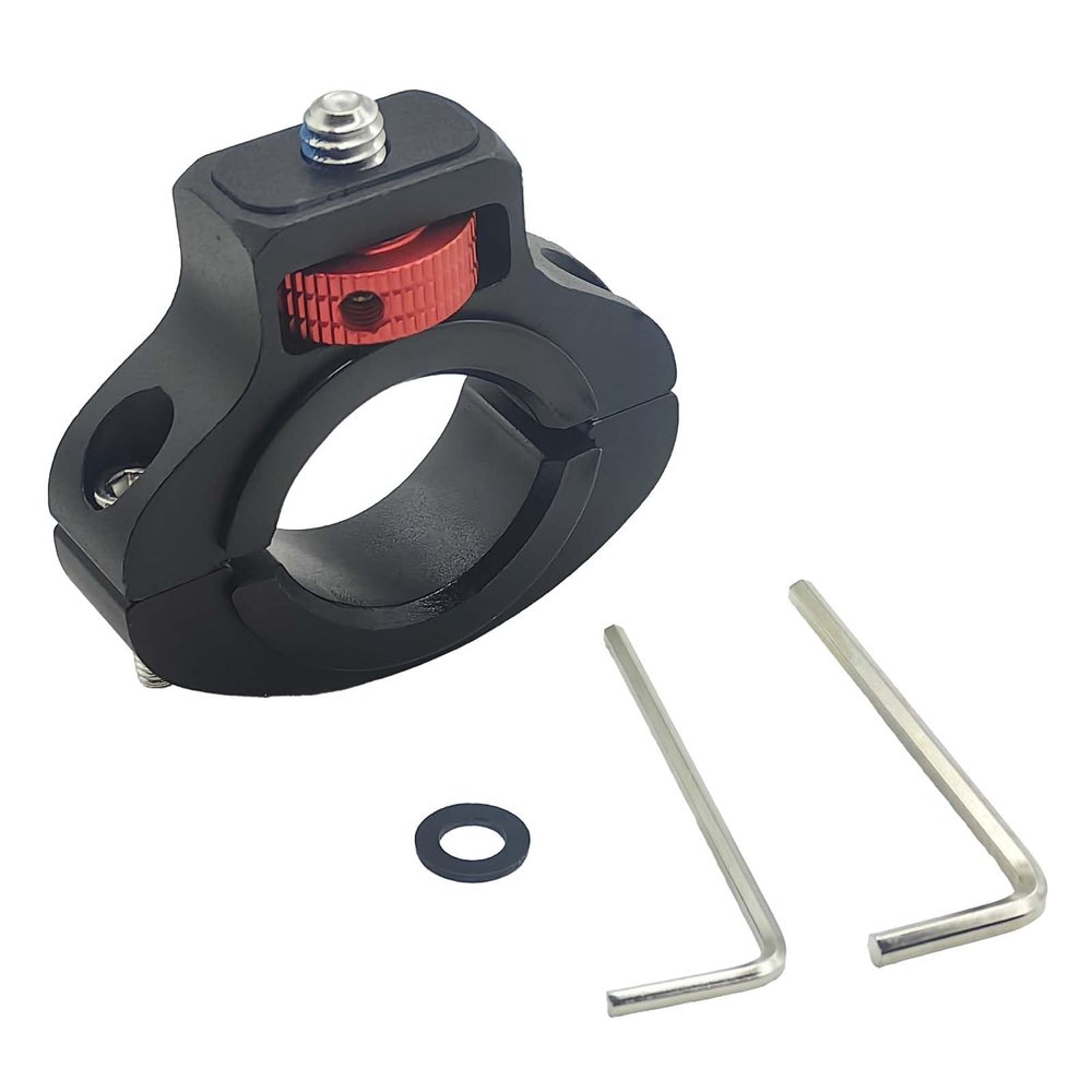 Aluminum Handlebar Mount with 1/4 Screw for GoPro,for Insta 360X5/X4/X3, for DJI Osmo, for Akaso & Fill Light360 Rotatable Bike & Motorcycle Camera Mount with Side Reinforcement