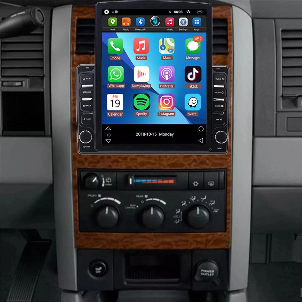 Surakey 4G+64G Car Stereo Radio for Dodge Durango 2004 2005 2006 2007 2008 2009 Android for Carplay/Android Auto 9.7inch Double USB Interface Steering Wheel Control Bluetooth WiFi GPS Navi Player