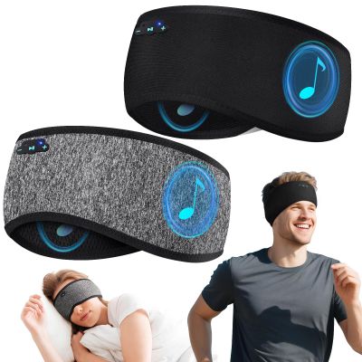 2 Pack Sleep Headphones Bluetooth 6.0 Headband, 20Hr Headband Headphones with HD Stereo Speakers, Sports Wireless Earphones for Side Sleepers Workout Yoga Travel Meditation, Gifts for Women Men