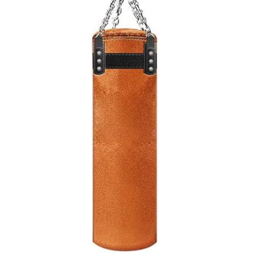 100cm/39.3in,PP-Eic Hanging PU Heavy Duty Sandbag, Fillable Adult Boxing Training Equipment, Freestanding Sandbag with Chain, Home Training Gym, Suitable for Taekwondo, Karate, Judo