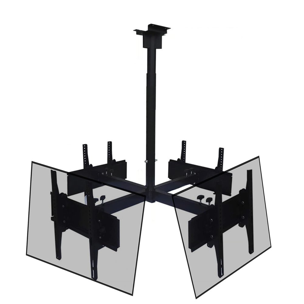 4 Sides Ceiling TV Mount Stand - Tv Wall Mount,for 32-65 Inch TVs 360 Rotating Frame,Can Tilt Telescopic TV Lift,Support 4 Screens Height Adjustment Roof Bracket,Easy to