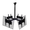 4 Sides Ceiling TV Mount Stand - Tv Wall Mount,for 32-65 Inch TVs 360 Rotating Frame,Can Tilt Telescopic TV Lift,Support 4 Screens Height Adjustment Roof Bracket,Easy to view 1