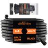BEST CONNECTIONS 100 Ft  1/4" Diameter Split Wire Loom Flex-Guard Convoluted Tubing with 100 Pcs x 7" Nylon Cable Zip Ties  Protective Split Cable Sleeves/Conduit  Black view 1