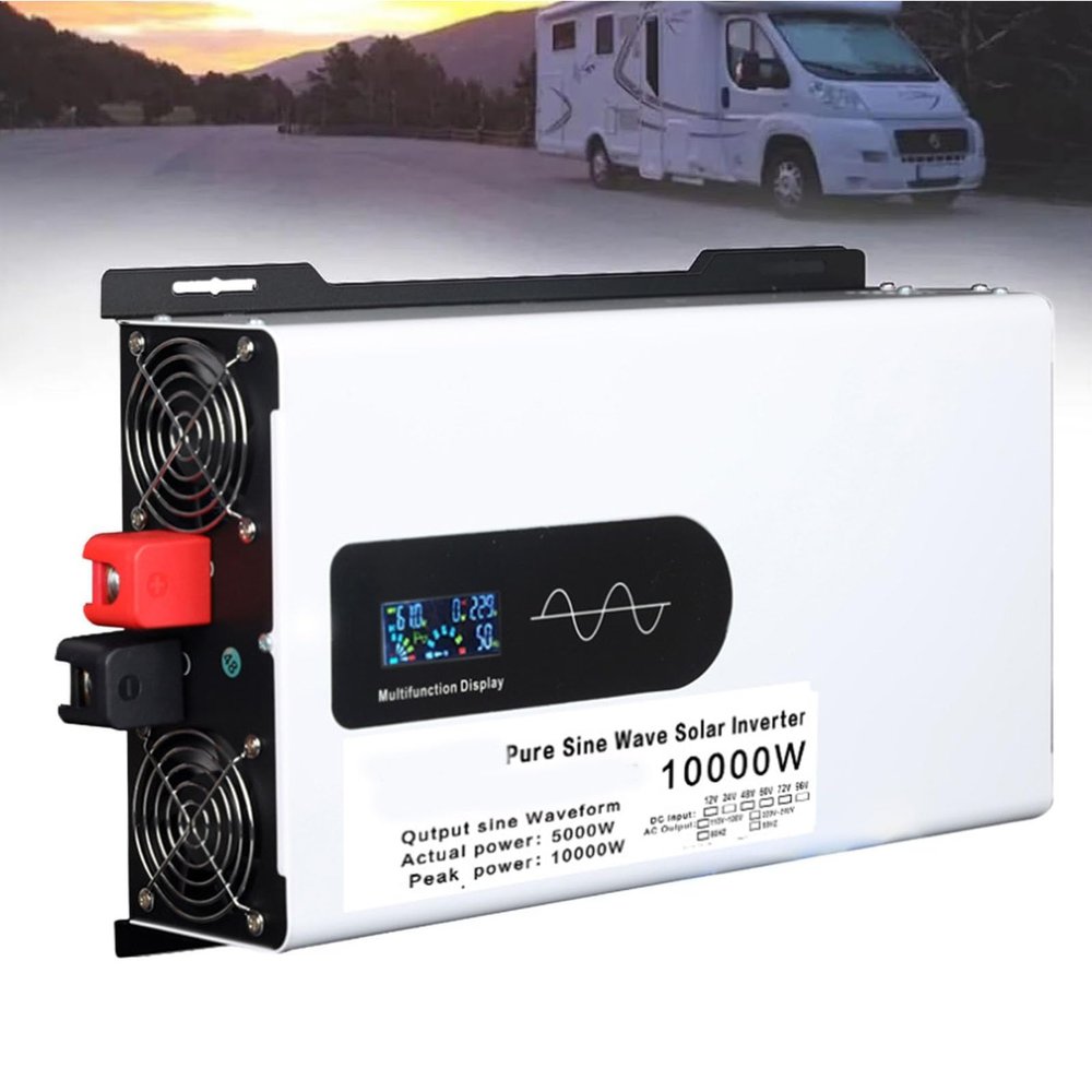 12v to 110v, High Efficiency Pure Sine Wave Inverter,10000W DC 12V/24V/48V/60V/72V to AC 110V/220V Low Frequency Solar Power Inverter Converter for Truck, Home, Vehicles,72Vto110v
