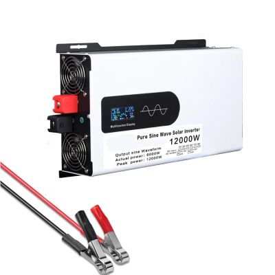 12V to 110V,Power Inverters Pure Sine Wave 12000W 12/24/48/60/72 to 110V/220V Ac Converter Car Inverter Cooling Fans and LCD Display for Car Home Camping (60Vto110v)