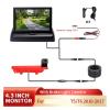 170 Wide Angle Waterproof Car Brake Light Rear View Reverse Camera with 4.3-inch Car Monitor Compatible with VW T5/T6 2010-2017(Orange) view 2