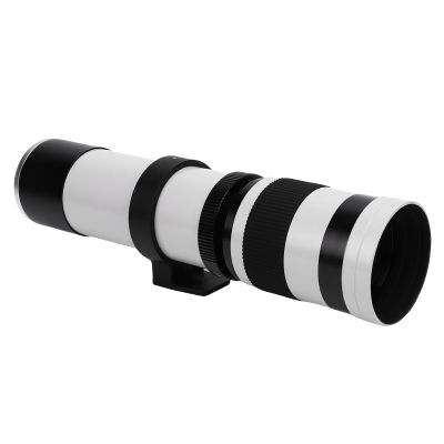 CUIFATI 420 to 800mm F8.3 Telephoto Zoom Lens, Optical Glass Manual Focus Camera Lens, for E Mount Mirrorless Camera with All Metal Construction (White)