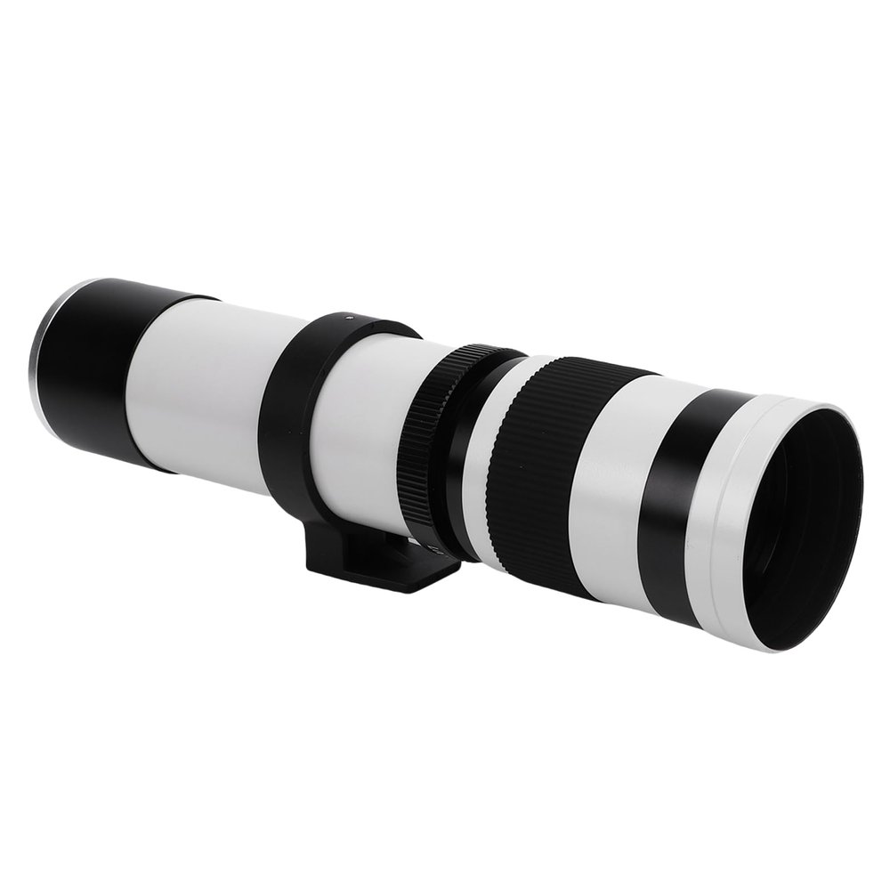 CUIFATI 420 to 800mm F8.3 Telephoto Zoom Lens, Optical Glass Manual Focus Camera Lens, for E Mount Mirrorless Camera with All Metal Construction (White)