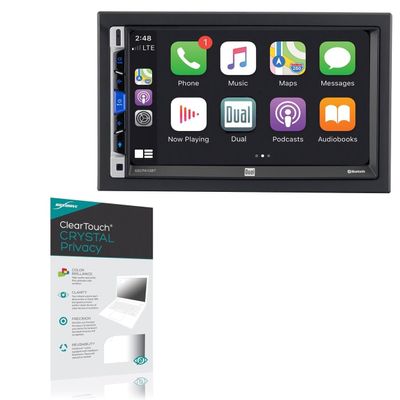BoxWave Screen Protector Compatible With Dual Electronics XDCPA10BT - ClearTouch Crystal Privacy (2-Pack), Privacy Screen Protector Flexible Film Clear