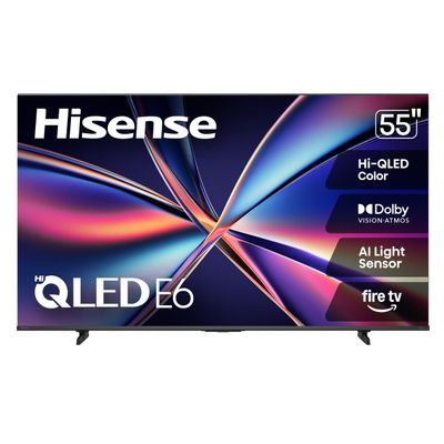 Hisense 55" E6 Cinema Series Hi-QLED 4K UHD Smart Fire TV (55E6QF) - AI Light Sensor, Dolby Vision Atmos, Voice Remote with Alexa, Motion Rate 120, HDR 10+ Adaptive, Game Mode Plus