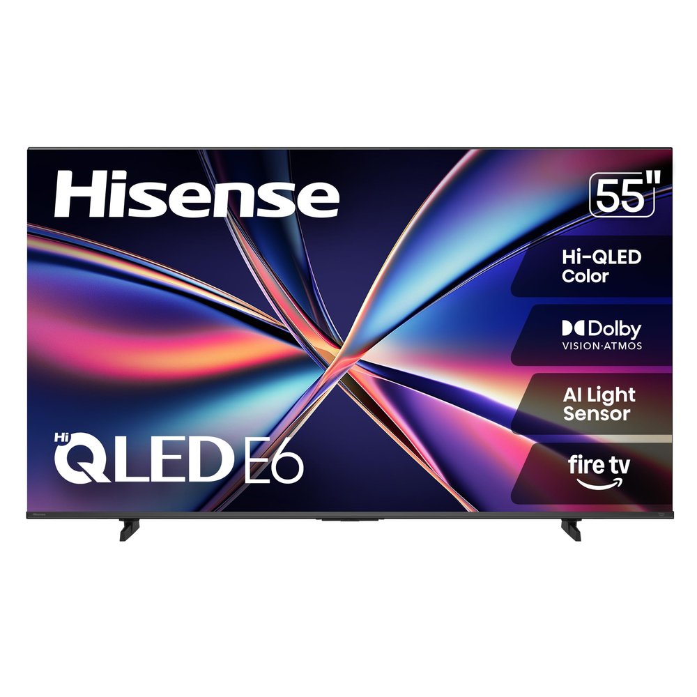 Hisense 55" E6 Cinema Series Hi-QLED 4K UHD Smart Fire TV (55E6QF) - AI Light Sensor, Dolby Vision Atmos, Voice Remote with Alexa, Motion Rate 120, HDR 10+ Adaptive, Game Mode Plus