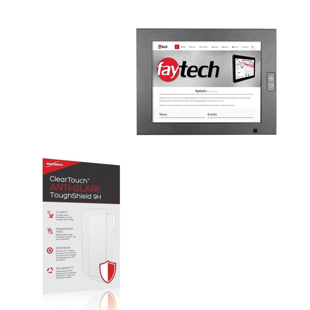 BoxWave Screen Protector Compatible With FayTech FT104TMIP65HB[HDMI] - ClearTouch Anti-Glare ToughShield 9H (2-Pack), Anti-Glare 9H Tough Flexible Film Screen Protector