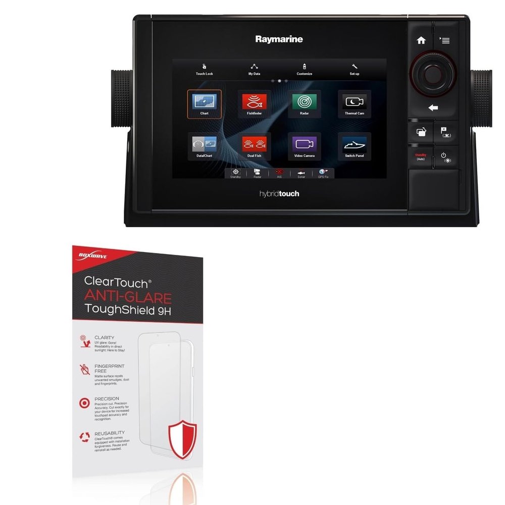 BoxWave Screen Protector Compatible With Raymarine eS75 - ClearTouch Anti-Glare ToughShield 9H (2-Pack), Anti-Glare 9H Tough Flexible Film Screen Protector