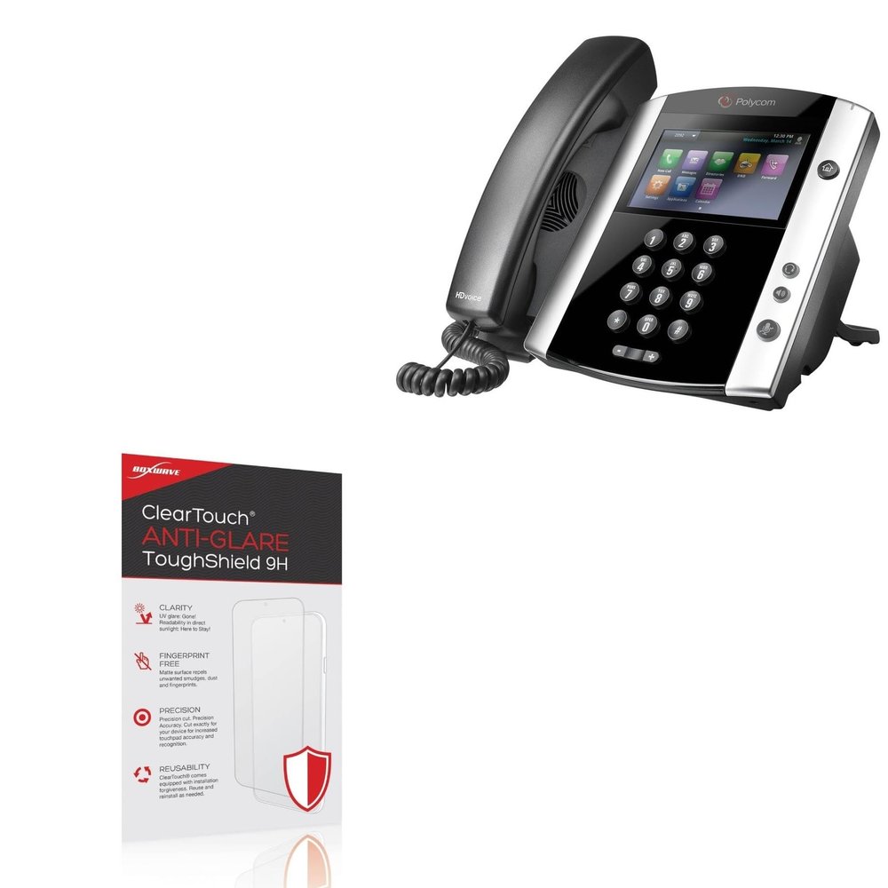 BoxWave Screen Protector Compatible With Polycom VVX 601 - ClearTouch Anti-Glare ToughShield 9H (2-Pack), Anti-Glare 9H Tough Flexible Film Screen Protector