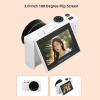 ciciglow 5K Digital Camera for Photography, Wi Fi 75MP Vlog Cameras, Compact Travel Selfie Cam 3 Inch 180 Flip Screen with 18X Zoom, 32GB Memory Card, LED Light (White) view 3