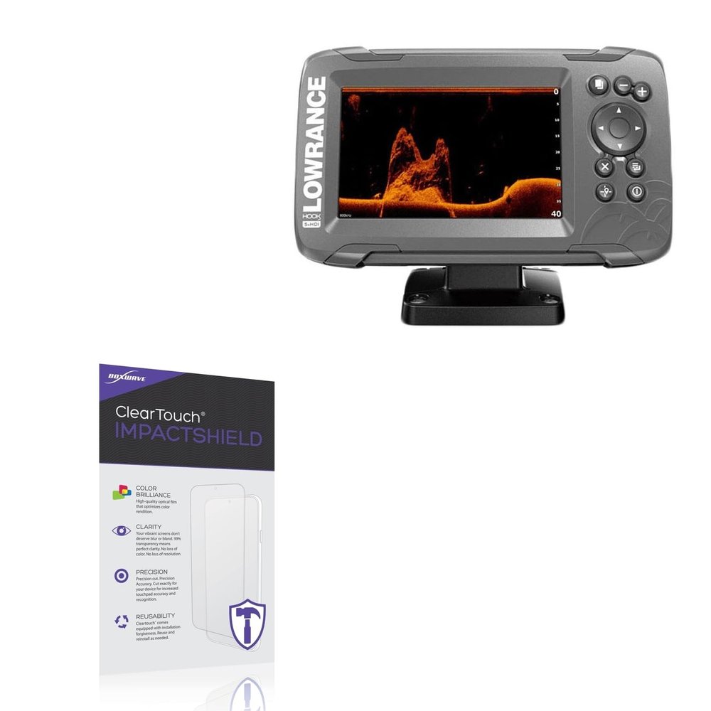 BoxWave Screen Protector Compatible With Lowrance Hook2 5x - ClearTouch ImpactShield (2-Pack), Impenetrable Screen Protector Flexible Film
