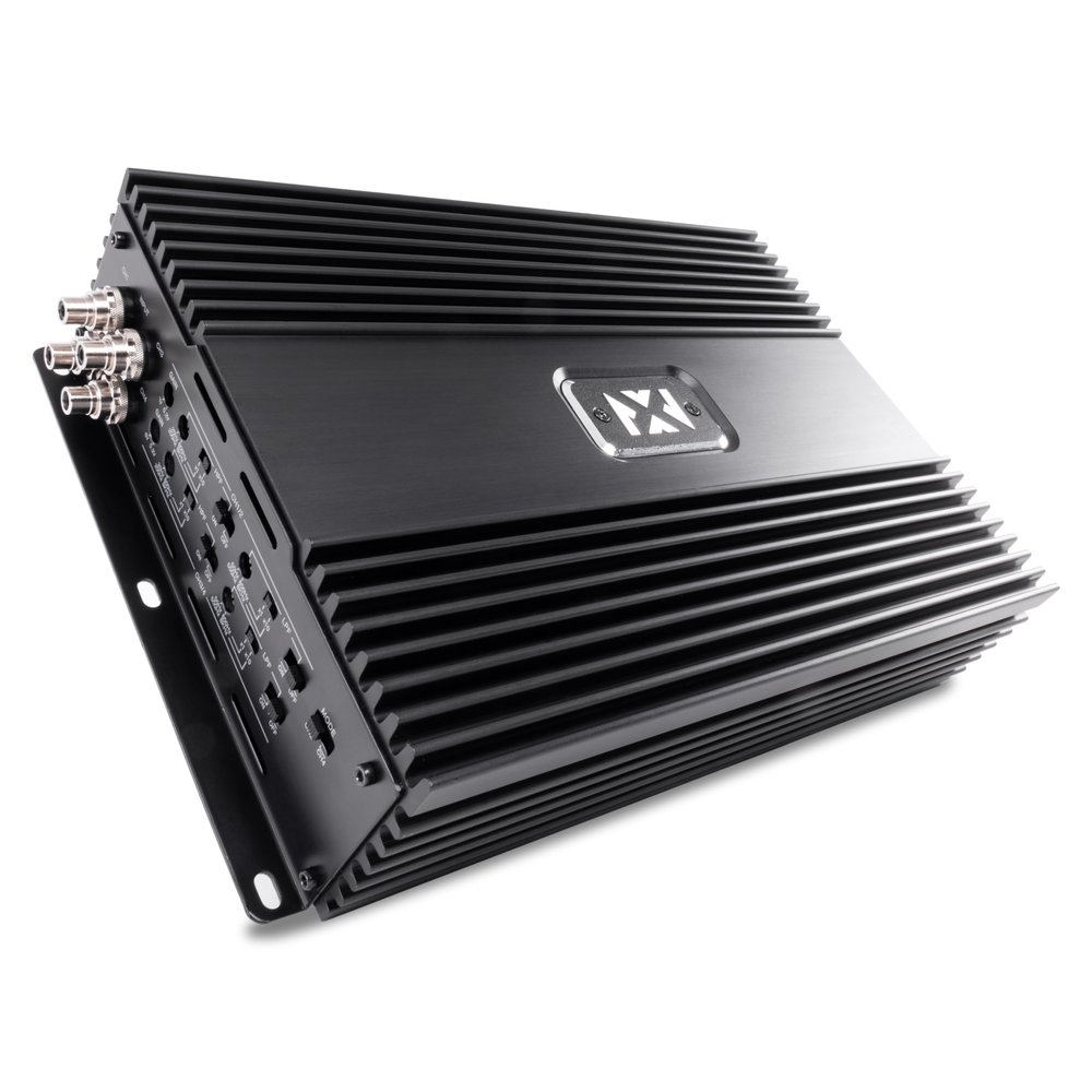NVX XCA2004 1400W RMS Class-D 4-Channel Amplifier, 2-Ohm Stable, Korean Competition Amp with Bandpass Crossover, Tiffany RCA Inputs, Bridgeable, Class D Power for Mids & Highs