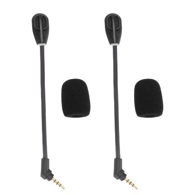 banapoy 2Pcs Headset Mic Replacement for Cloud Flight S, for Cloud Flight, Gaming Headset Microphone Noise Canceling Mic Boom, 3.5mm Jack