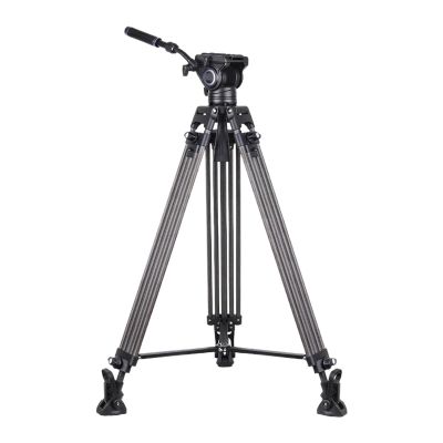 QXCIVR VT80C Carbon Fiber Video Tripod Hydraulic Video Head Tripod for DSLR Camera Camcorder Slider 1.86m 12kg Load(VT80C add F80)