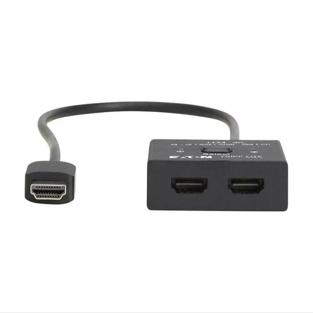 Tripp Lite Eaton Series B119-002-BDS 2-Port 4K HDMI Switch 3840x2160@60Hz HDR 12-Bit Deep Color HDCP Pass-Through Push-Button Desktop Selector Cloud Care Pre-Configured Bundle Eligible (1 Pack)