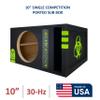 10" Single Competition Ported Sub Box Speaker Enclosure Vented 10" Car Audio Subwoofer Box Custom Design view 2