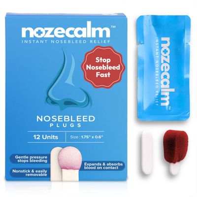 NozeCalm Nose Bleed Stopper, Nosebleed Plugs for First Aid, Kids & Seniors