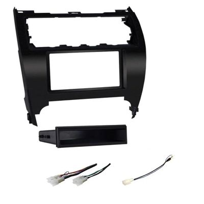 Single or Double Din Car Stereo Install Kit, Wire Connector, AM/FM Radio Antenna Adapter -Made for 2012 2013 2014 Toyota Camry -No Factory External Amp Vehicles