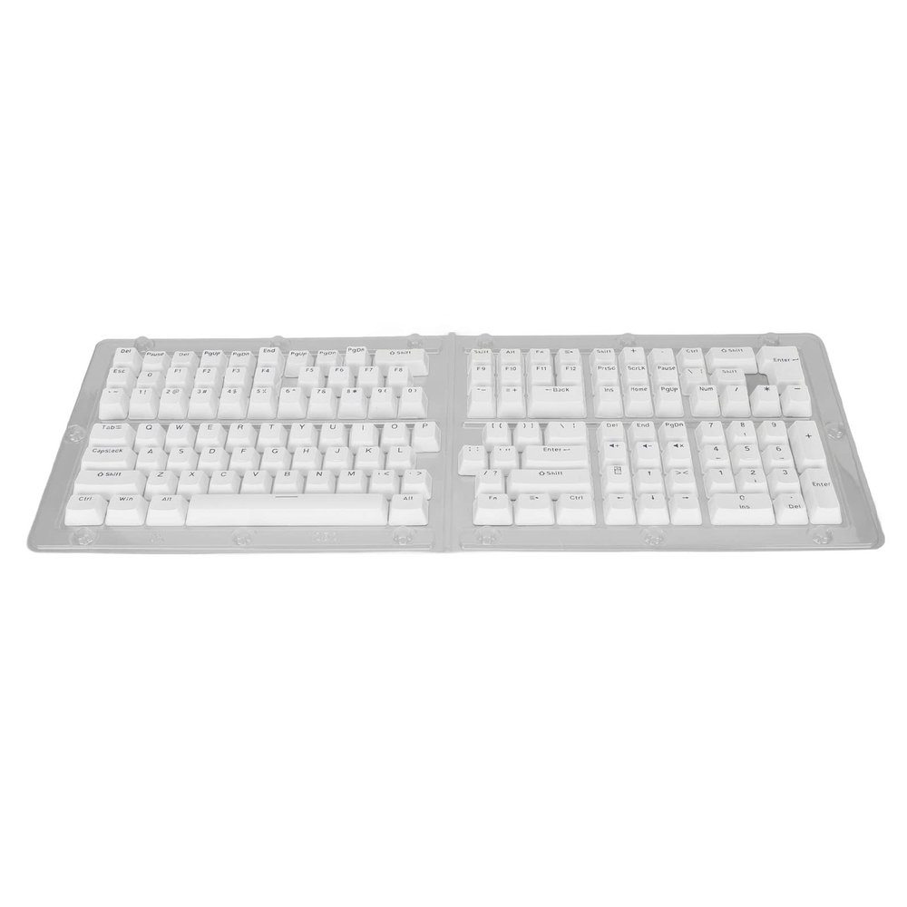 132 Key PBT Keyboard Keycaps, OEM Height, Secondary Injection, DIY Combination, Matte Finish, for Mechanical Keyboards (White Blue Letters)
