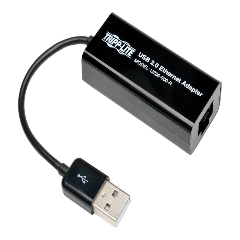 Tripp Lite U236-000-R USB 2.0 to 10/100 Fast Ethernet Adapter, External USB NIC RJ45, Plug & Play Windows/Mac, Cloud Care Pre-Configured Bundle Eligible (1 Pack)
