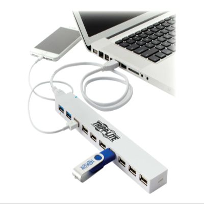 Tripp Lite U360-010C-2X3 10-Port Powered USB Hub, 2 USB 3.0 5Gbps + 8 USB 2.0, 4A AC Adapter, Desktop Data & Charging for Laptop PC Mac (10 Pack)