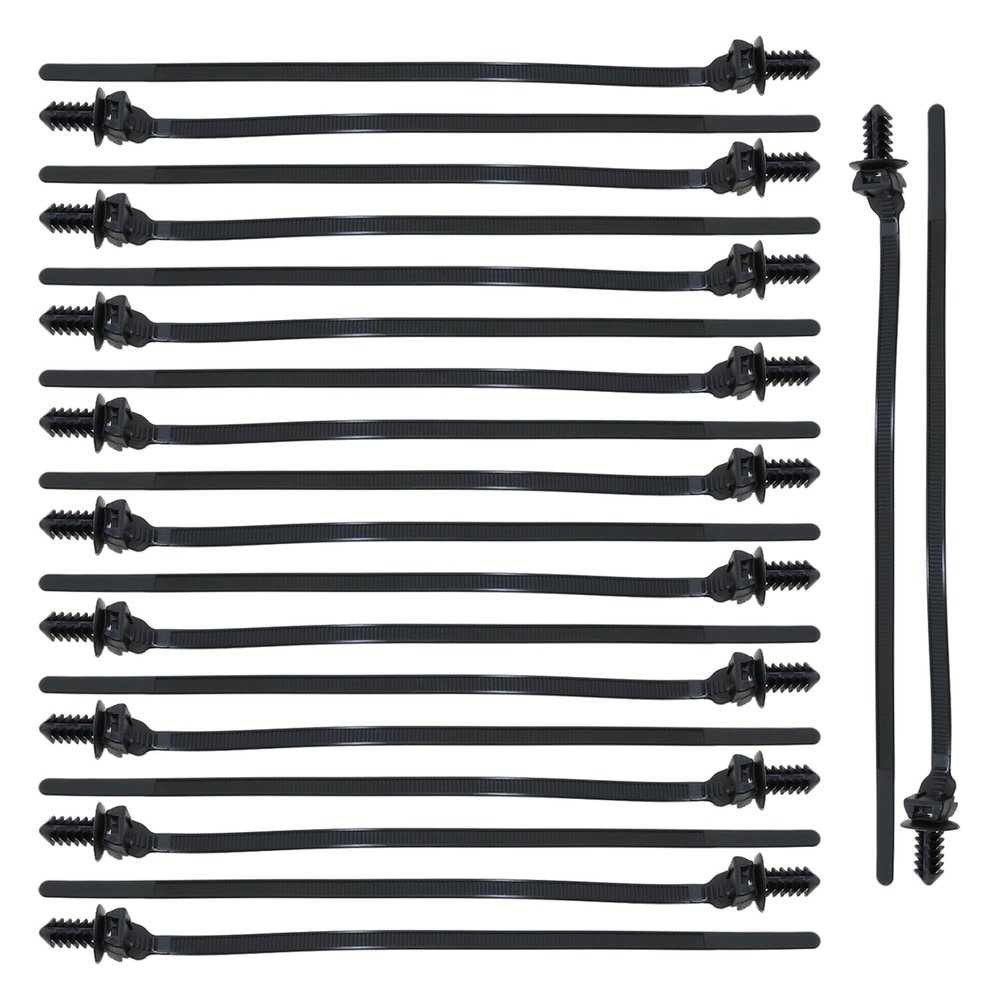 Heyous 20PCS 8.3 Inch Black Nylon Plastic Cable Tie Push Mount Cord Zipper Tape for Fixing Lighting Wire and Machinery Equipment Oil Hose