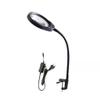 MVUYO Flexible Hands Free Magnifier Lamp Clip-on Magnifier Desk Lamp Reading Large Lens Illuminated Magnifier(E) view 1