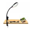 MVUYO Flexible Hands Free Magnifier Lamp Clip-on Magnifier Desk Lamp Reading Large Lens Illuminated Magnifier(E) view 2