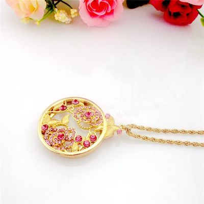 MVUYO Portable Necklace Flower Pendant Sweater Chain Peony Decoration Magnifying Glass Reading Magnifying Glass