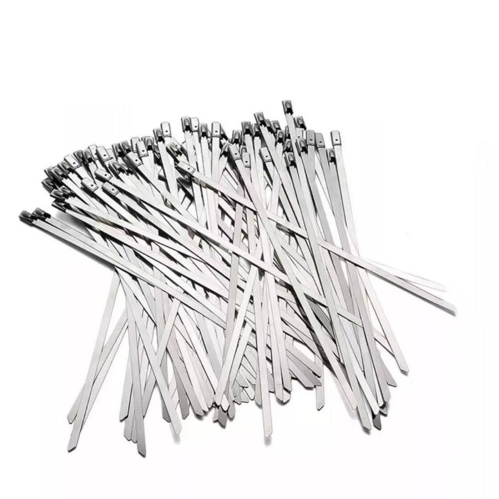 100Pcs Heavy Duty Metal Cable Zip Ties Stainless Steel Self-locking Cable Tie (150 x 4.6mm-100Pcs)