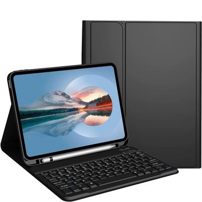 SENLAN Keyboard Case for Xiaomi Pad 7/ Pad 7 Pro 11.2 inchwith Pencil Holder Magnetically Detachable Bluetooth Keyboard CoverBlack+Black