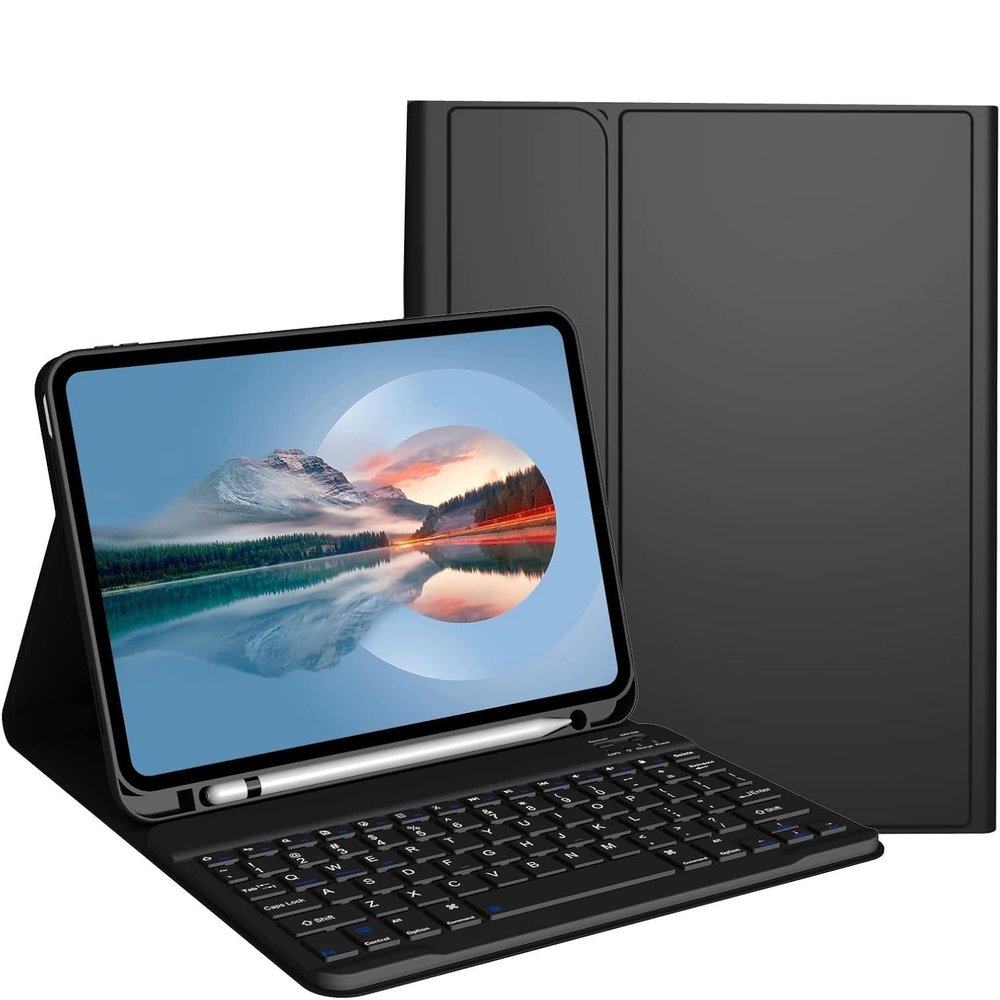SENLAN Keyboard Case for Xiaomi Pad 7/ Pad 7 Pro 11.2 inchwith Pencil Holder Magnetically Detachable Bluetooth Keyboard CoverBlack+Black
