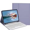 SENLAN Keyboard Case for Xiaomi Redmi Pad SE 11 inch 2023with Pencil Holder Magnetically Detachable Bluetooth Keyboard CoverPurple Gray+White view 1