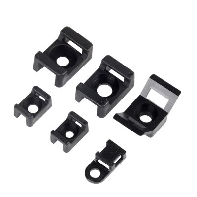 100Pcs Cable Tie Saddle Type Mount Base Wire Holder USB Charging Data Line Winder Universal HC-2 HC-4 White Black(HC4-5 Black)