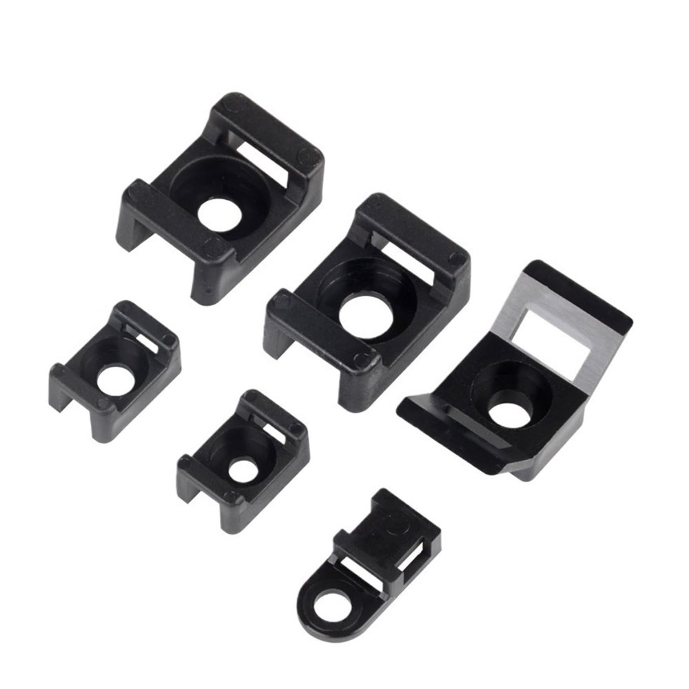 100Pcs Cable Tie Saddle Type Mount Base Wire Holder USB Charging Data Line Winder Universal HC-2 HC-4 White Black(HC4-5 Black)
