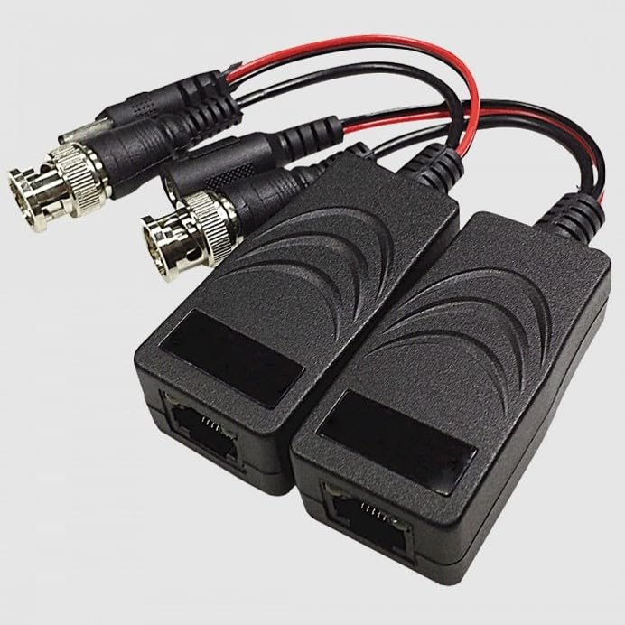 HD-EV01P-VP-2 1-Channel HD Passive Video & Power Balun (Transmitter & Receiver Pair)  Real-Time UTP Transmission for HD-TVI, HD-CVI, AHD, CVBS Cameras, 12V/24V DC/AC Support