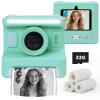 Instant Print Camera for Kids,2.4 Inch Screen Kids Instant Cameras, Christmas Birthday Gifts for Girls Age 3-12, Portable Toddler Toy for 3 4 5 6 7 8 9 10 Year Old Girls Boys Teal view 1