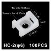 100Pcs Cable Tie Saddle Type Mount Base Wire Holder USB Charging Data Line Winder Universal HC-2 HC-4 White Black(HC2-6 White) view 2