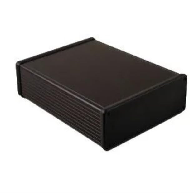 1455T2202BK, Enclosures, Boxes, & Cases Alum w/Plastic Ends 8.66x6.3x2.1" Black