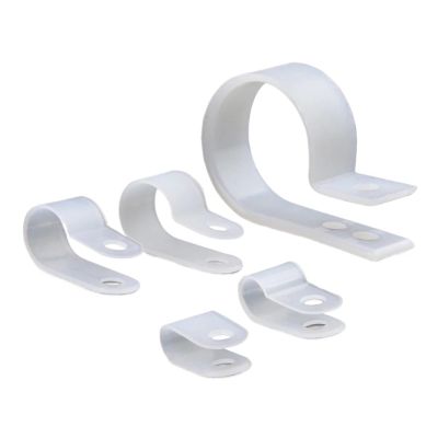 100PCS Cable Clips Nylon Clamp Plastic White Hose Fasteners Durable Mount Fix Hardware Electrical Fitting Wire Management(R x 10.4mm)