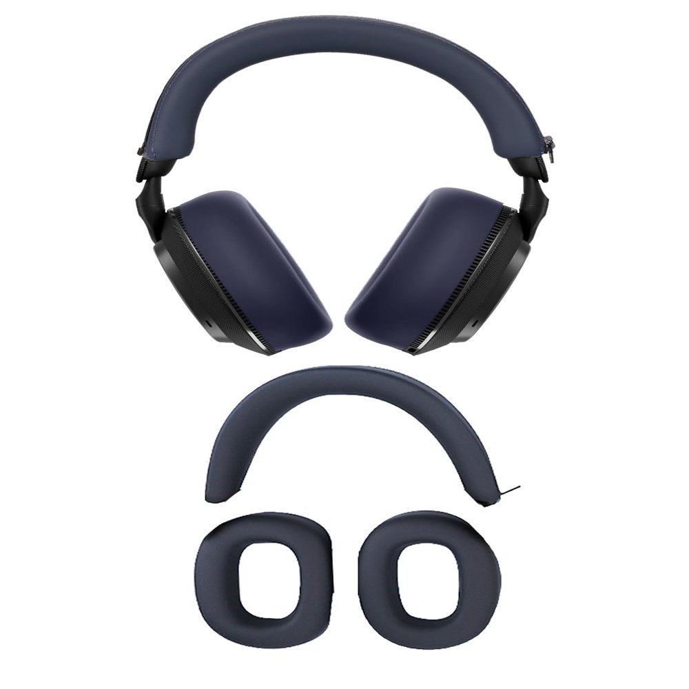 [2Sets] for Bowers & Wilkins Px7 S3 Case Cover,NOUKAJU Silicone Protective Cover,Headphones Accessories,Silicone Ear Pads & Headband,Case for B&W Px7 S3 Headphones(Blue)
