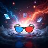 3D Glasses for Movies, Games and TV, Red and Blue Universal Style, Light Design view 4